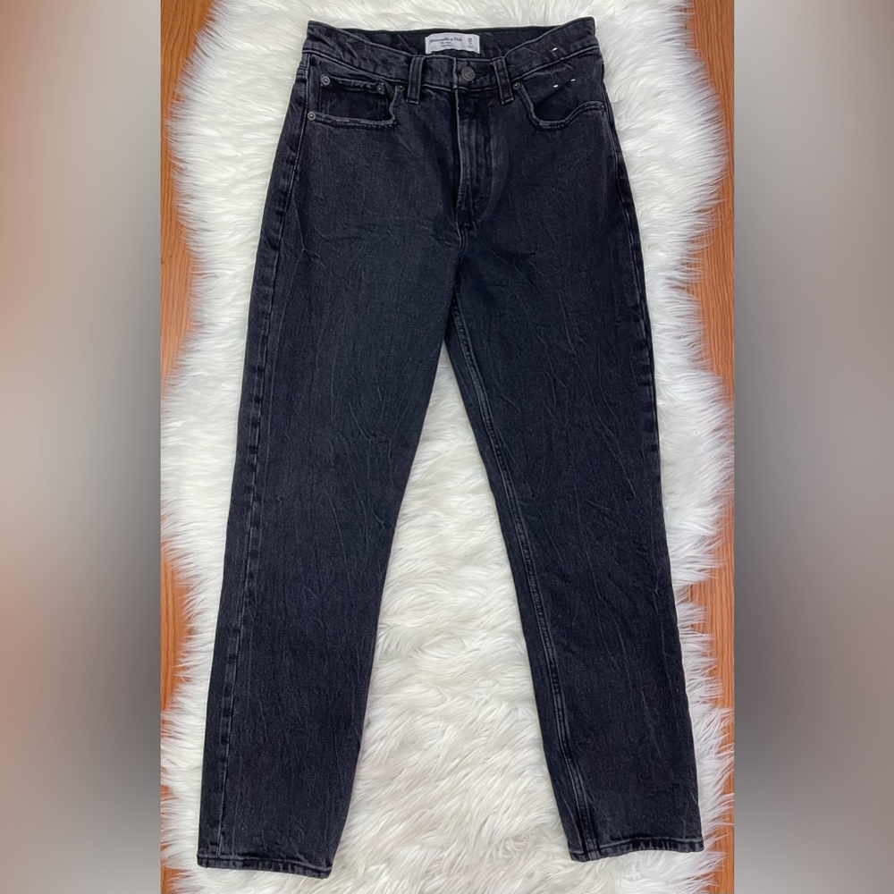 Abercrombie & Fitch The Mom High Rise Denim Jeans Black Size 2/26R